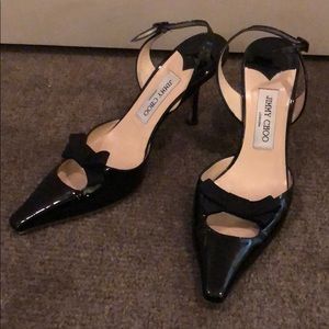 Jimmy Choo patent leather sling backs